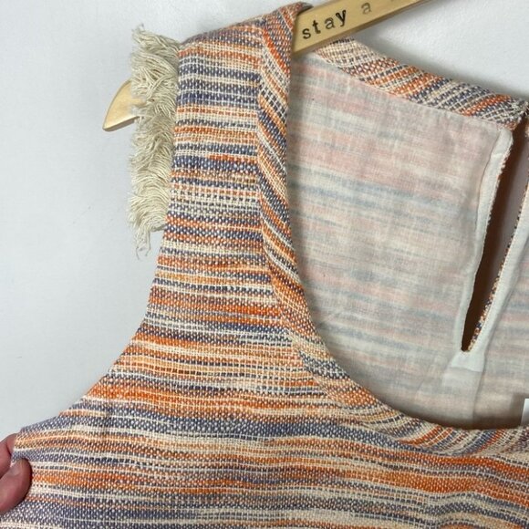 NWT Lilla P Slub Tweed Casual Newport Dress Orange Combo Size Large Boho Shift L - Picture 7 of 16